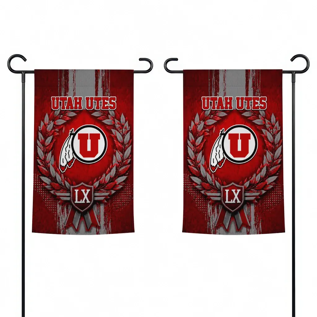 Utah Utes Garden Flag Custom Laurel Wreath Red Fashion Forward Utah Utes Garden Flag Custom Laurel Wreath Red Fashion Forward