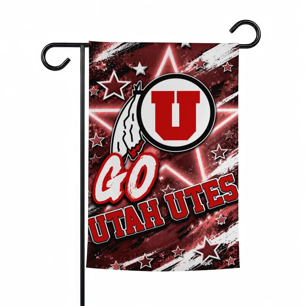 Utah Utes Garden Flag Personalized Glowing Star Red Best Selling Utah Utes Garden Flag Personalized Glowing Star Red Best Selling