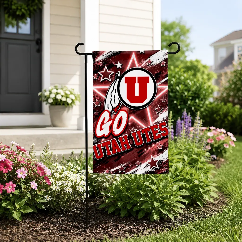 Utah Utes Garden Flag Personalized Glowing Star Red New Arrival Utah Utes Garden Flag Personalized Glowing Star Red New Arrival