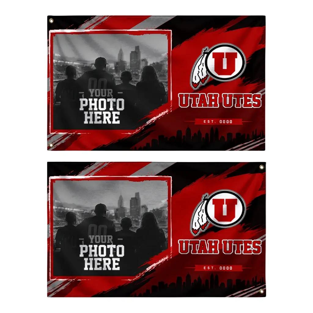 Utah Utes House Flag Custom Framed Photo Red Black Fashion Forward Utah Utes House Flag Custom Framed Photo Red Black Fashion Forward