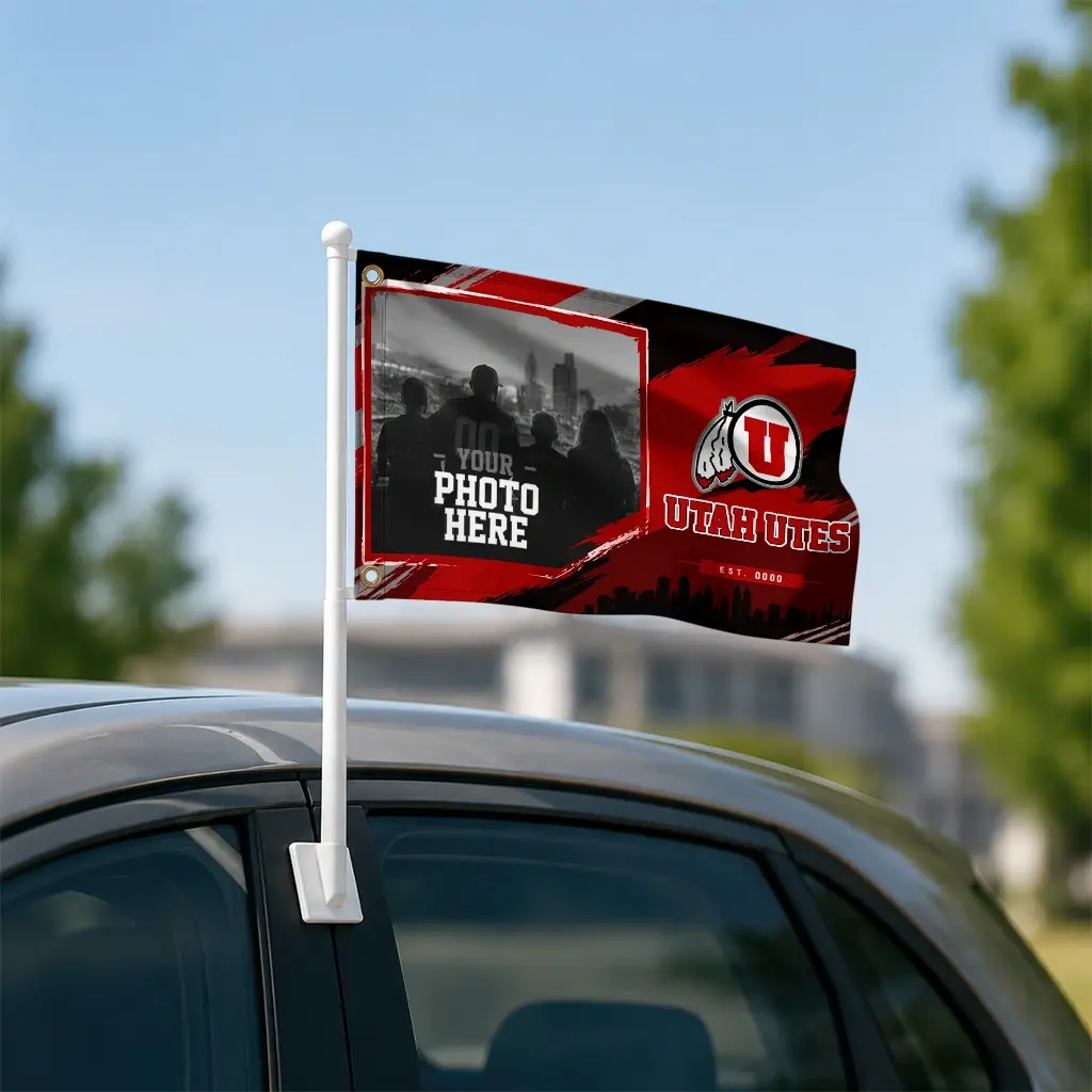 Utah Utes House Flag Custom Framed Photo Red Black Latest Model Utah Utes House Flag Custom Framed Photo Red Black Latest Model