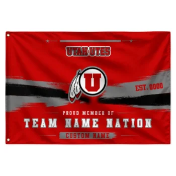 Utah Utes House Flag Customized Brushed Streaks Red Best Selling