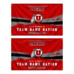 Utah Utes House Flag Customized Brushed Streaks Red Best Selling
