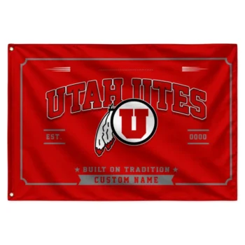Utah Utes House Flag Customized Ornate Border Red Best Selling