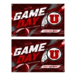 Utah Utes House Flag Personalized Action Streaks Red Best Selling