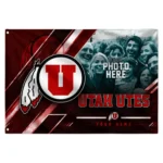 Utah Utes House Flag Personalized Diagonal Stripes Red Best Selling