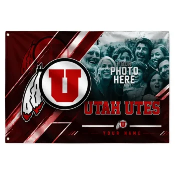 Utah Utes House Flag Personalized Diagonal Stripes Red Best Selling