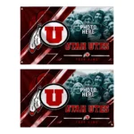 Utah Utes House Flag Personalized Diagonal Stripes Red Best Selling