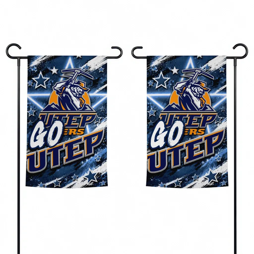 Utep Miners Garden Flag Customized Glowing Star Blue Fashion Forward Utep Miners Garden Flag Customized Glowing Star Blue Fashion Forward