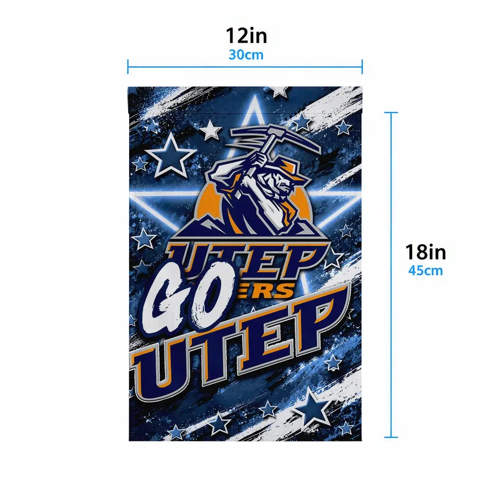 Utep Miners Garden Flag Customized Glowing Star Blue High Quality Utep Miners Garden Flag Customized Glowing Star Blue High Quality