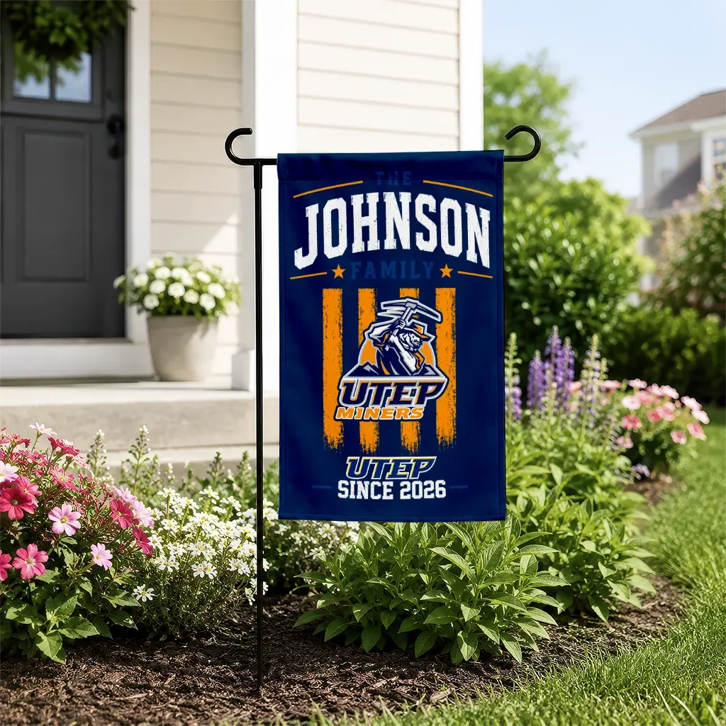 Utep Miners Garden Flag Personalized Distressed Stripes Blue New Arrival Utep Miners Garden Flag Personalized Distressed Stripes Blue New Arrival