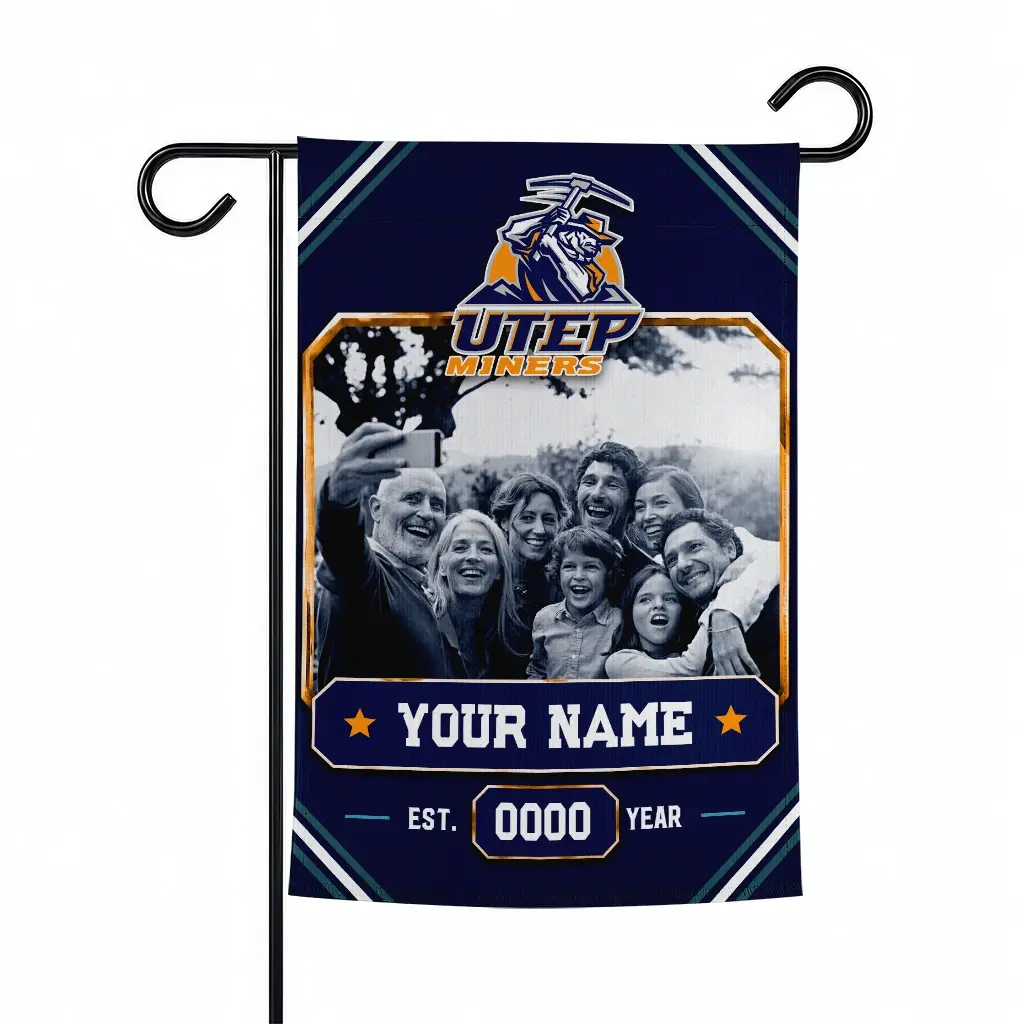 Utep Miners Garden Flag Personalized Photo Frame Blue Best Selling Utep Miners Garden Flag Personalized Photo Frame Blue Best Selling