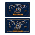 Utep Miners House Flag Custom Ornate Border Blue Best Selling