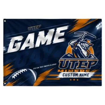 Utep Miners House Flag Customized Action Streaks Blue Best Selling