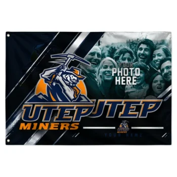 Utep Miners House Flag Customized Diagonal Stripes Blue Best Selling
