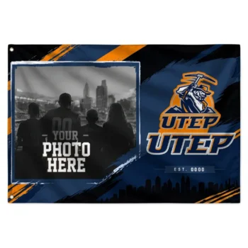 Utep Miners House Flag Personalized Framed Photo Blue Black Best Selling