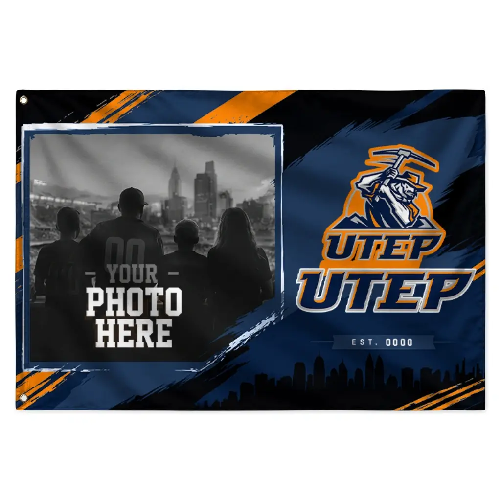 Utep Miners House Flag Personalized Framed Photo Blue Black Best Selling Utep Miners House Flag Personalized Framed Photo Blue Black Best Selling