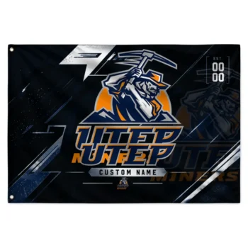 Utep Miners House Flag Personalized Speed Slashes Blue Best Selling