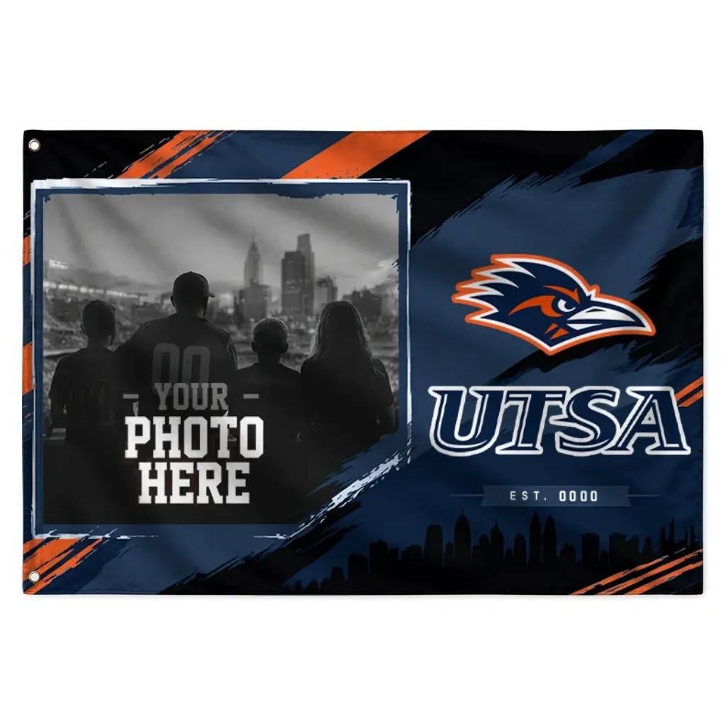 Utsa Roadrunners House Flag Customized Framed Photo Orange Black Best Selling Utsa Roadrunners House Flag Customized Framed Photo Orange Black Best Selling