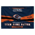 Utsa Roadrunners House Flag Personalized Brushed Streaks Orange Best Selling