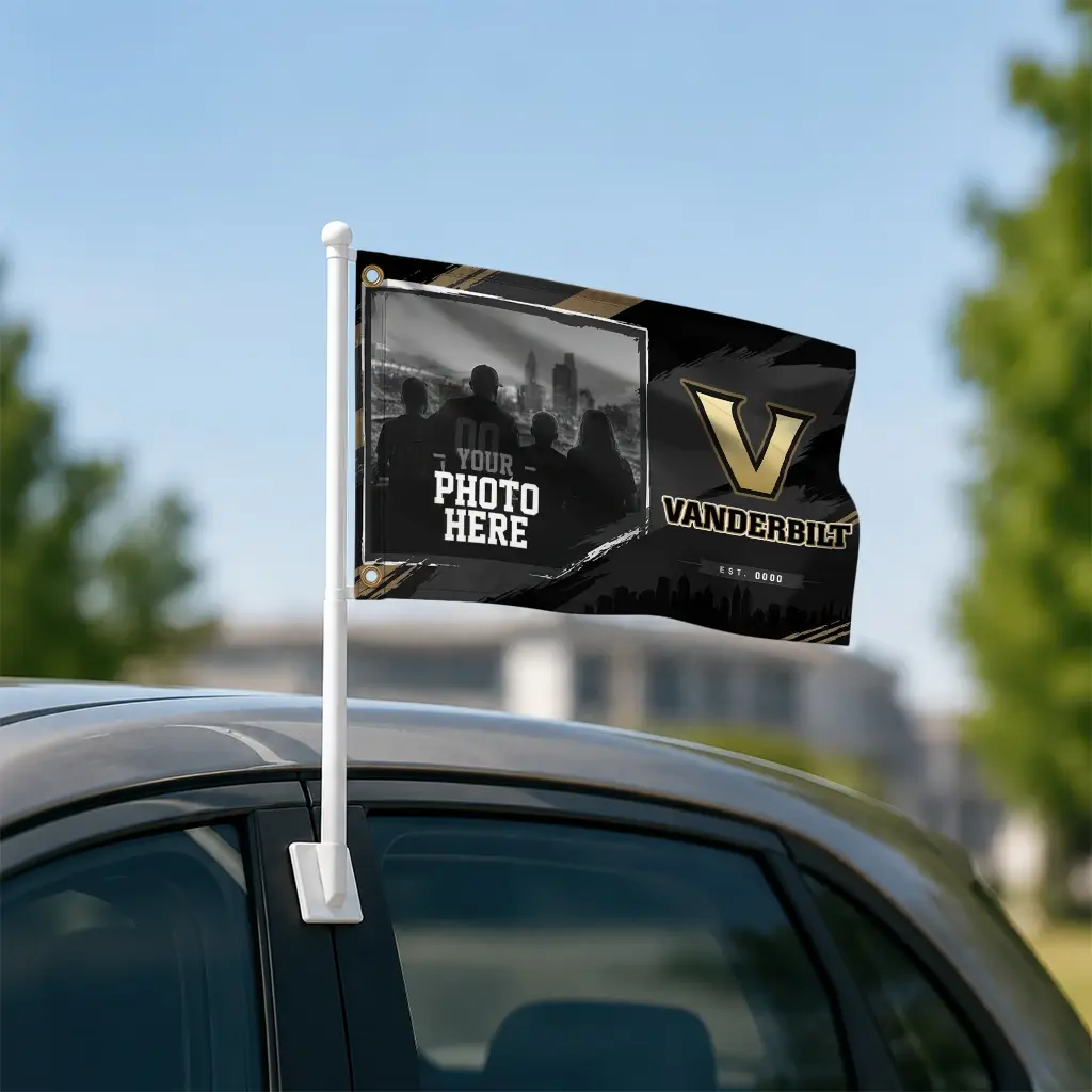 Vanderbilt Commodores House Flag Custom Framed Photo Black Latest Model Vanderbilt Commodores House Flag Custom Framed Photo Black Latest Model