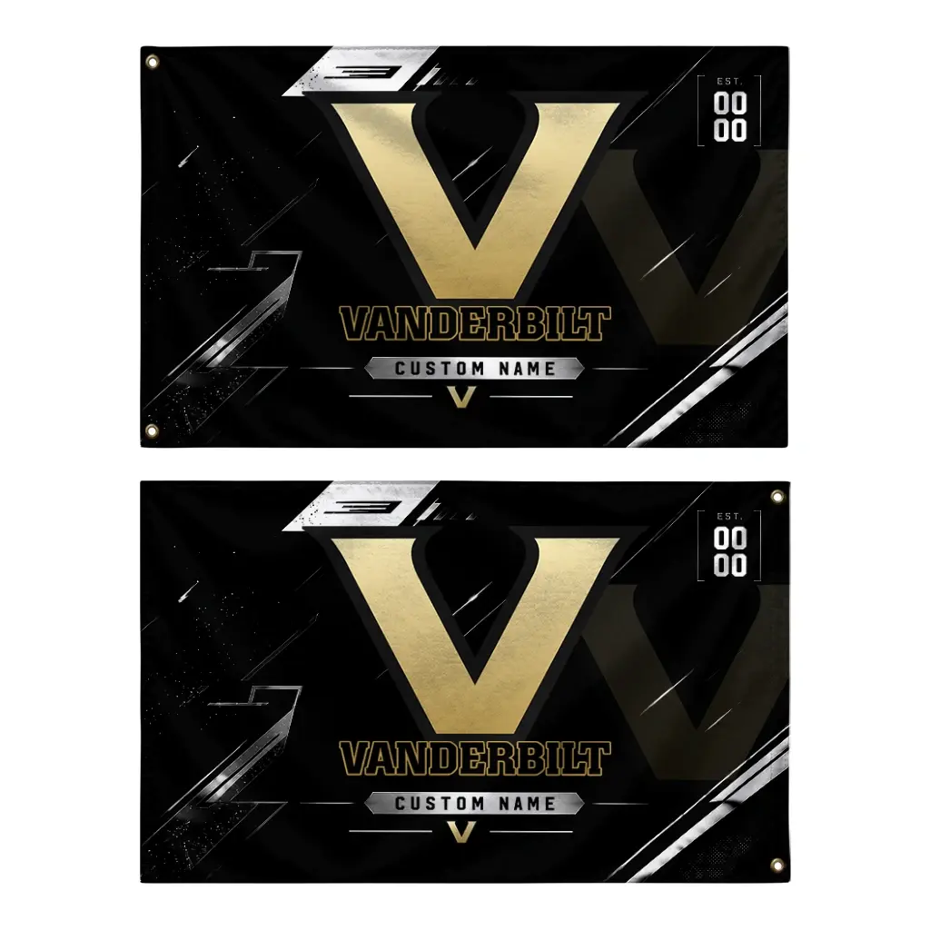 Vanderbilt Commodores House Flag Custom Speed Slashes Black Fashion Forward Vanderbilt Commodores House Flag Custom Speed Slashes Black Fashion Forward