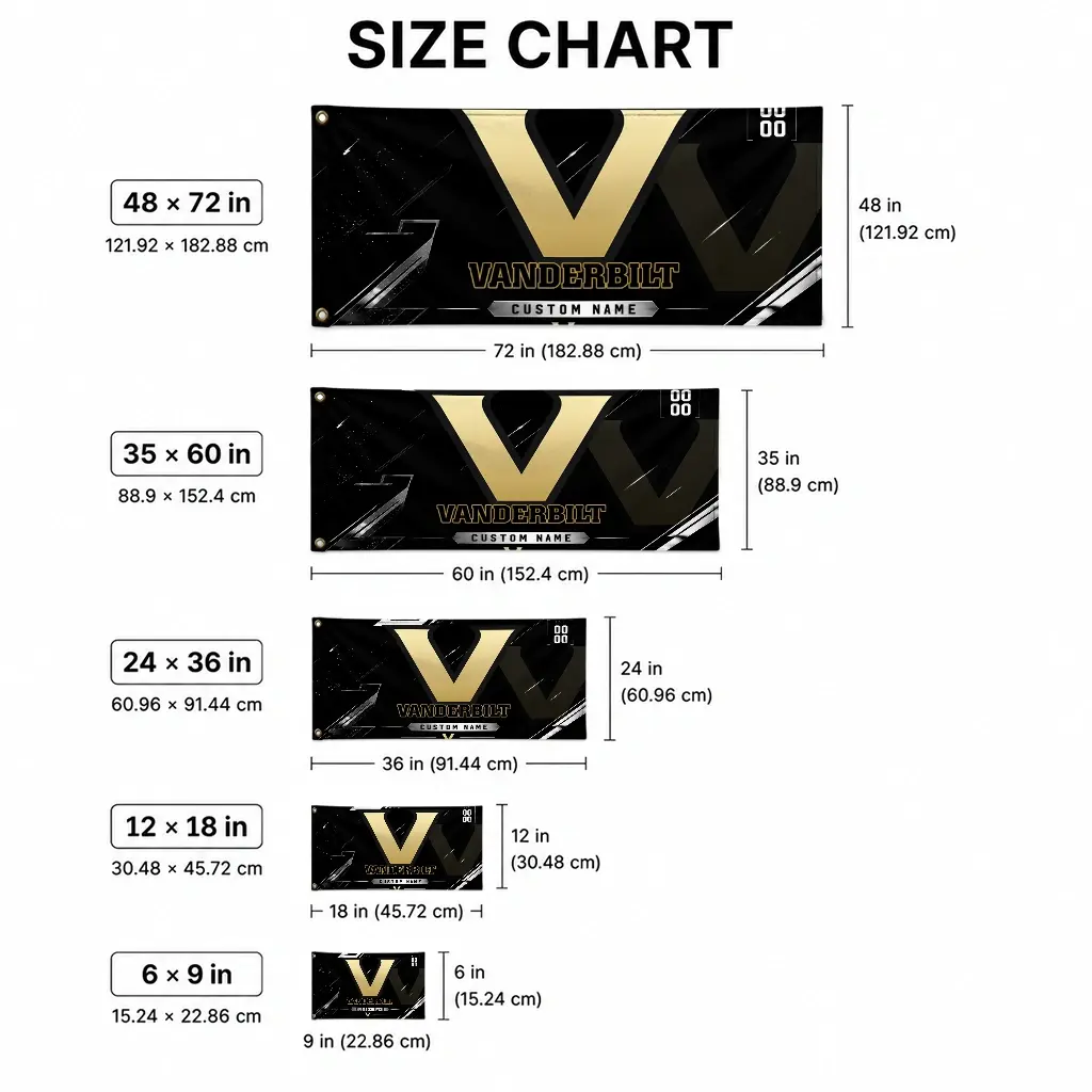 Vanderbilt Commodores House Flag Custom Speed Slashes Black High Quality Vanderbilt Commodores House Flag Custom Speed Slashes Black High Quality