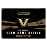 Vanderbilt Commodores House Flag Customized Brushed Streaks Black Best Selling