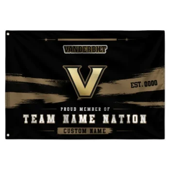 Vanderbilt Commodores House Flag Customized Brushed Streaks Black Best Selling