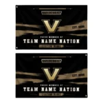Vanderbilt Commodores House Flag Customized Brushed Streaks Black Best Selling