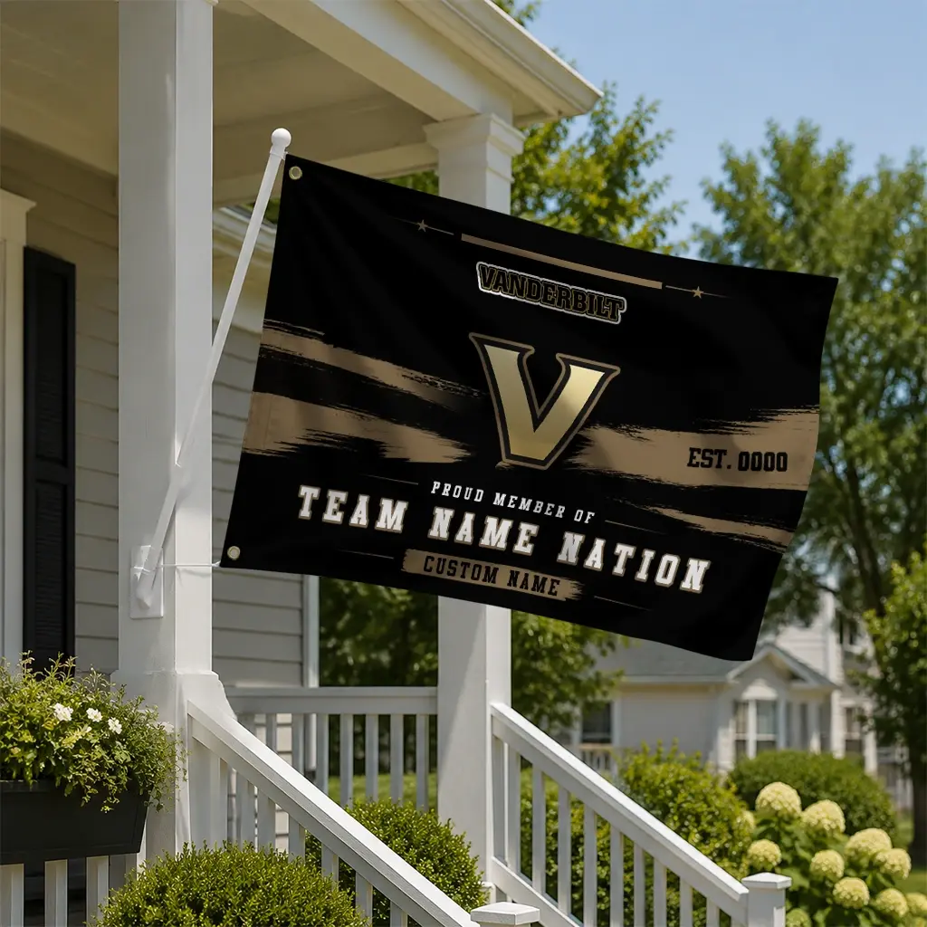Vanderbilt Commodores House Flag Customized Brushed Streaks Black New Arrival Vanderbilt Commodores House Flag Customized Brushed Streaks Black New Arrival