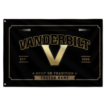 Vanderbilt Commodores House Flag Customized Ornate Border Black Best Selling