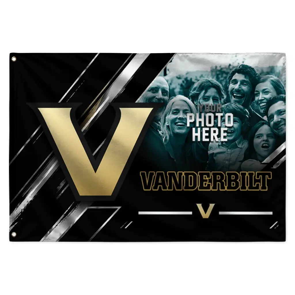 Vanderbilt Commodores House Flag Personalized Diagonal Stripes Black Best Selling Vanderbilt Commodores House Flag Personalized Diagonal Stripes Black Best Selling