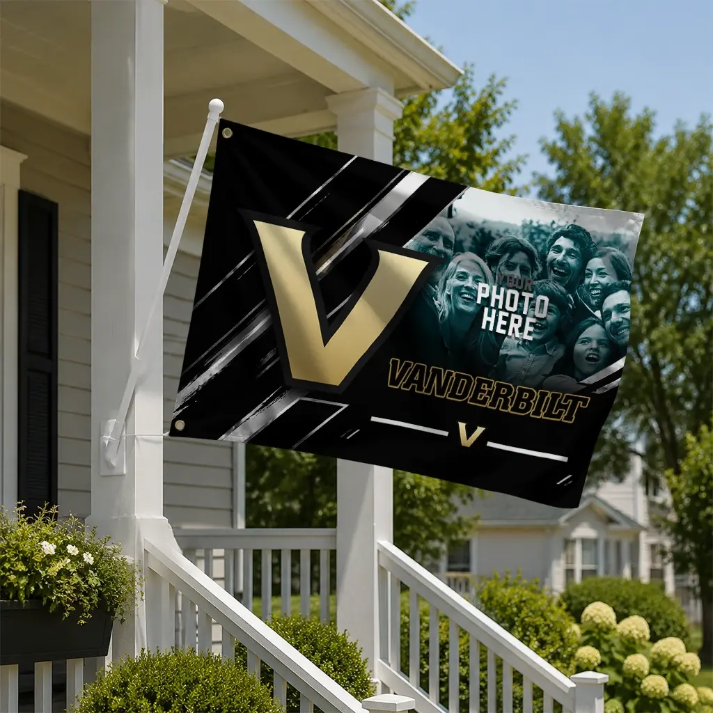 Vanderbilt Commodores House Flag Personalized Diagonal Stripes Black New Arrival Vanderbilt Commodores House Flag Personalized Diagonal Stripes Black New Arrival