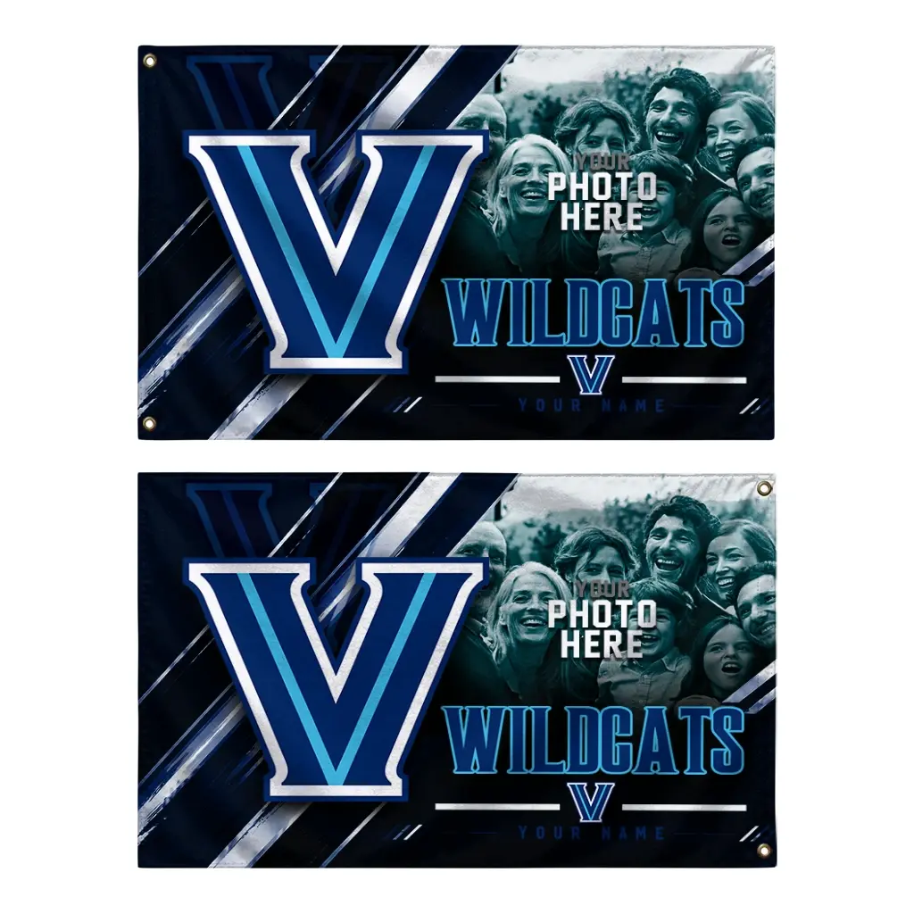 Villanova Wildcats House Flag Custom Diagonal Stripes Navy Fashion Forward Villanova Wildcats House Flag Custom Diagonal Stripes Navy Fashion Forward