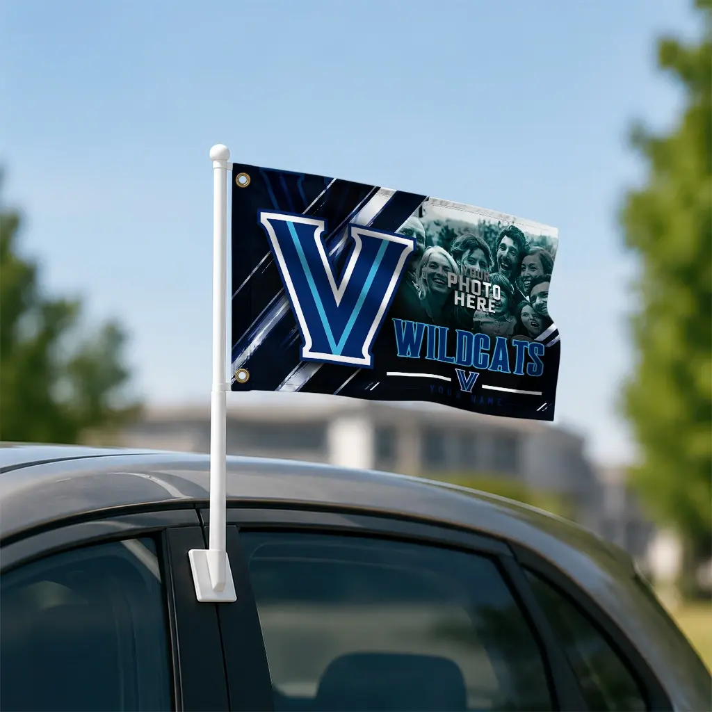 Villanova Wildcats House Flag Custom Diagonal Stripes Navy Latest Model Villanova Wildcats House Flag Custom Diagonal Stripes Navy Latest Model