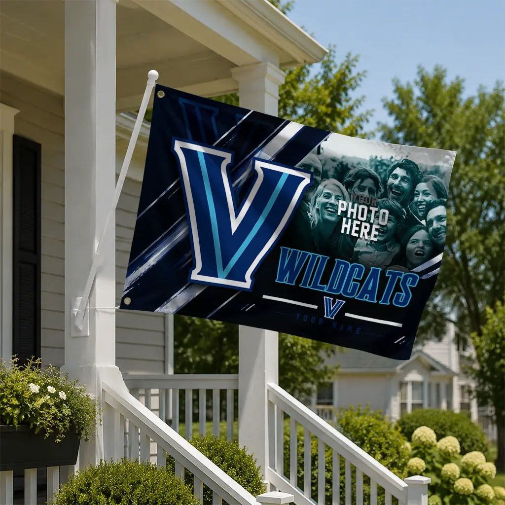 Villanova Wildcats House Flag Custom Diagonal Stripes Navy New Arrival Villanova Wildcats House Flag Custom Diagonal Stripes Navy New Arrival