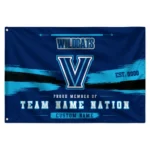 Villanova Wildcats House Flag Personalized Brushed Streaks Navy Best Selling