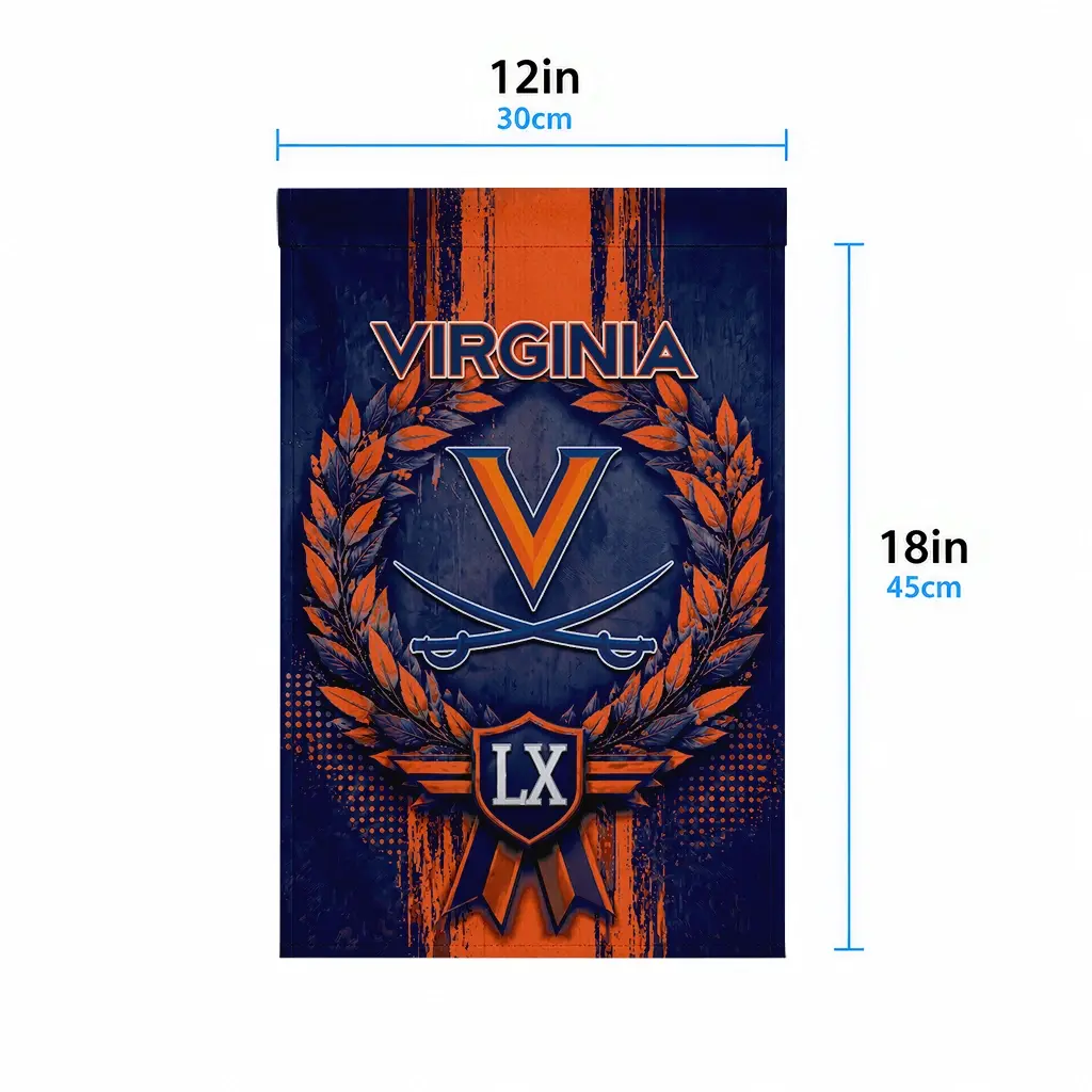 Virginia Cavaliers Garden Flag Personalized Laurel Wreath Blue High Quality Virginia Cavaliers Garden Flag Personalized Laurel Wreath Blue High Quality