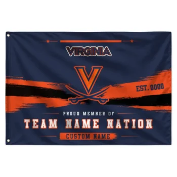 Virginia Cavaliers House Flag Custom Brushed Streaks Blue Best Selling