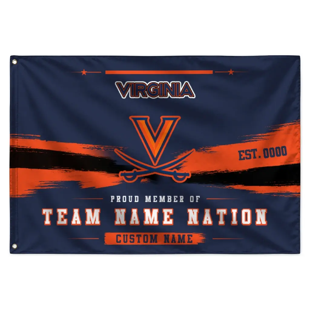 Virginia Cavaliers House Flag Custom Brushed Streaks Blue Best Selling Virginia Cavaliers House Flag Custom Brushed Streaks Blue Best Selling