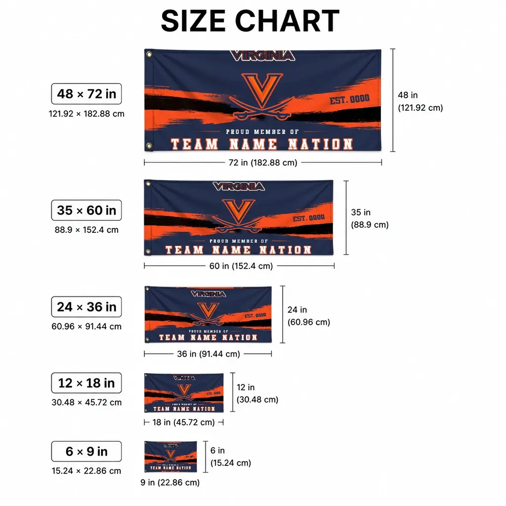 Virginia Cavaliers House Flag Custom Brushed Streaks Blue High Quality Virginia Cavaliers House Flag Custom Brushed Streaks Blue High Quality