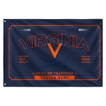 Virginia Cavaliers House Flag Custom Ornate Border Blue Best Selling