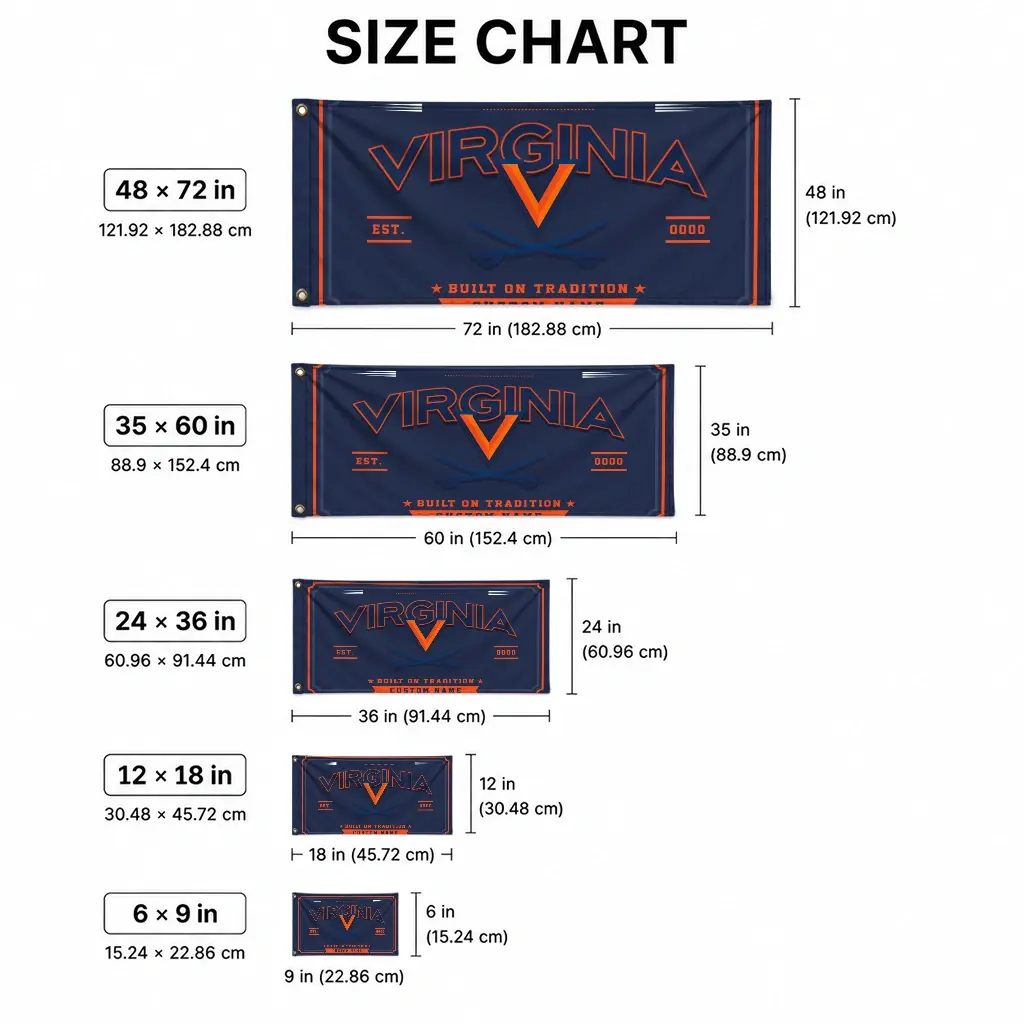 Virginia Cavaliers House Flag Custom Ornate Border Blue High Quality Virginia Cavaliers House Flag Custom Ornate Border Blue High Quality