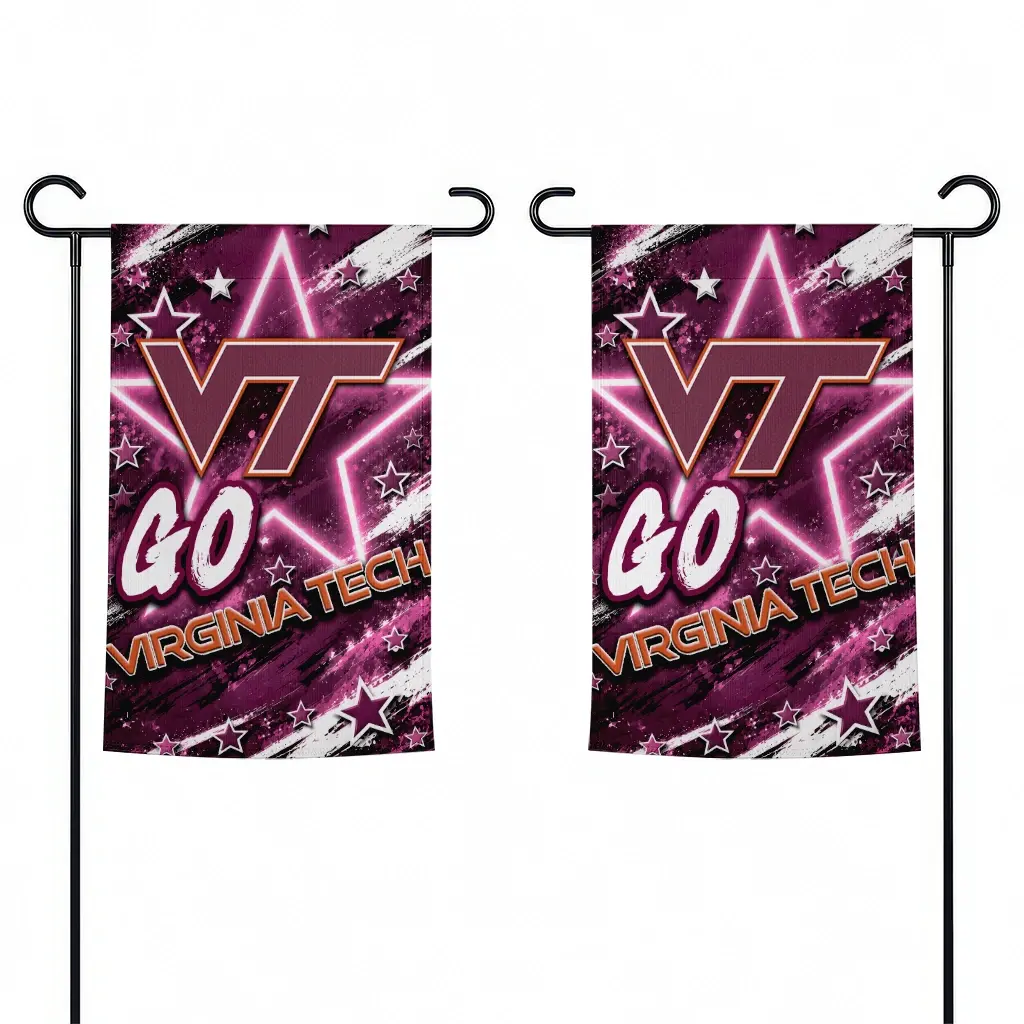 Virginia Tech Hokies Garden Flag Custom Glowing Star Maroon Fashion Forward Virginia Tech Hokies Garden Flag Custom Glowing Star Maroon Fashion Forward