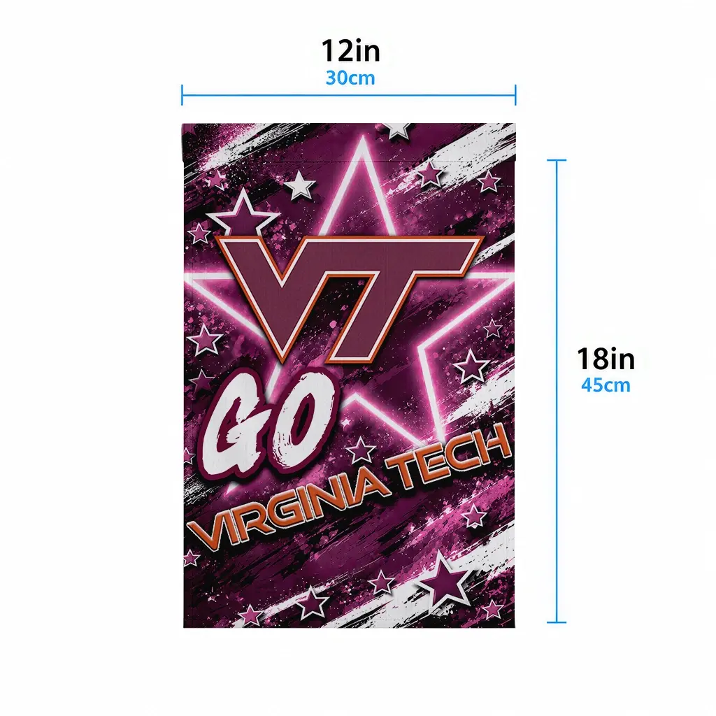 Virginia Tech Hokies Garden Flag Custom Glowing Star Maroon High Quality Virginia Tech Hokies Garden Flag Custom Glowing Star Maroon High Quality