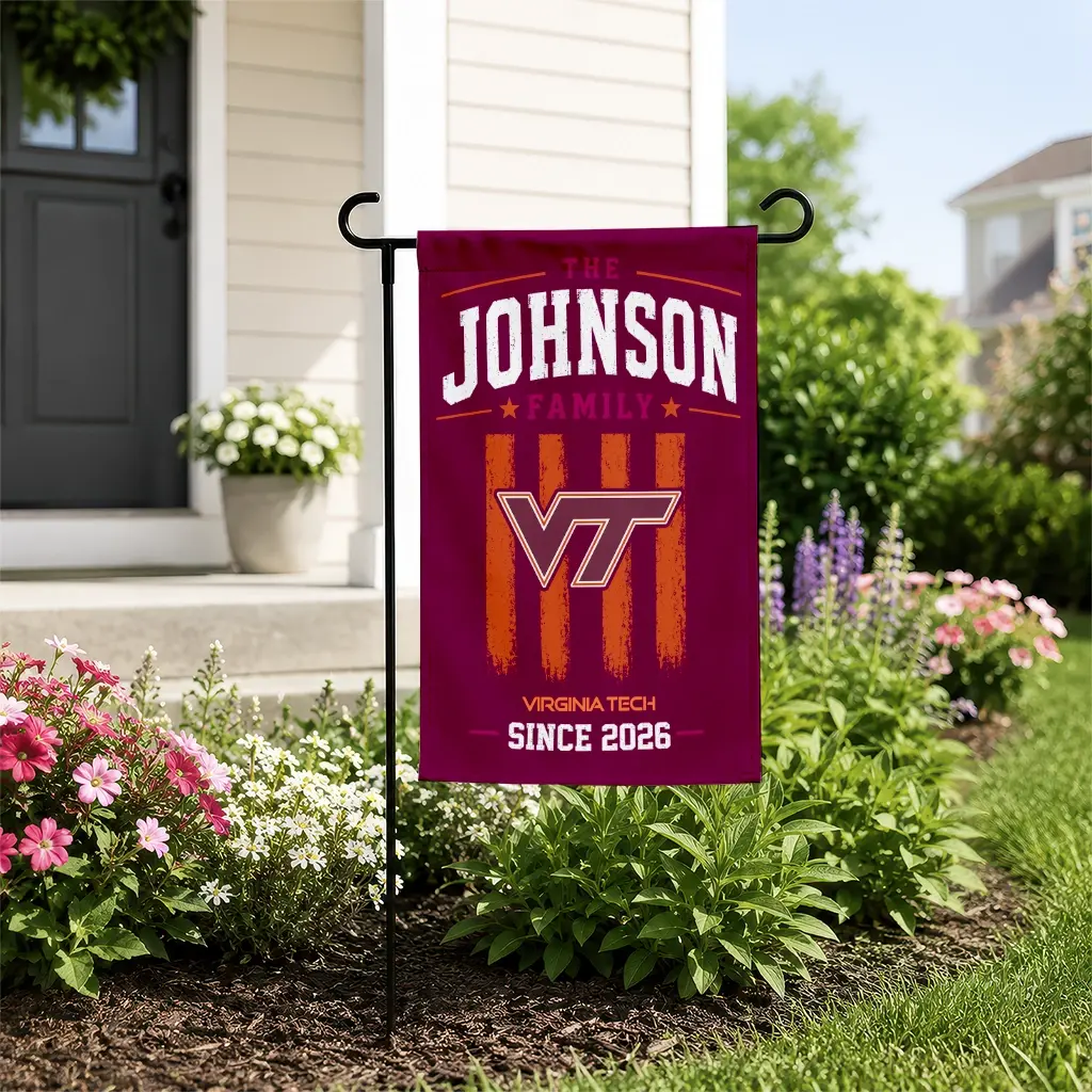 Virginia Tech Hokies Garden Flag Customized Distressed Stripes Maroon New Arrival Virginia Tech Hokies Garden Flag Customized Distressed Stripes Maroon New Arrival