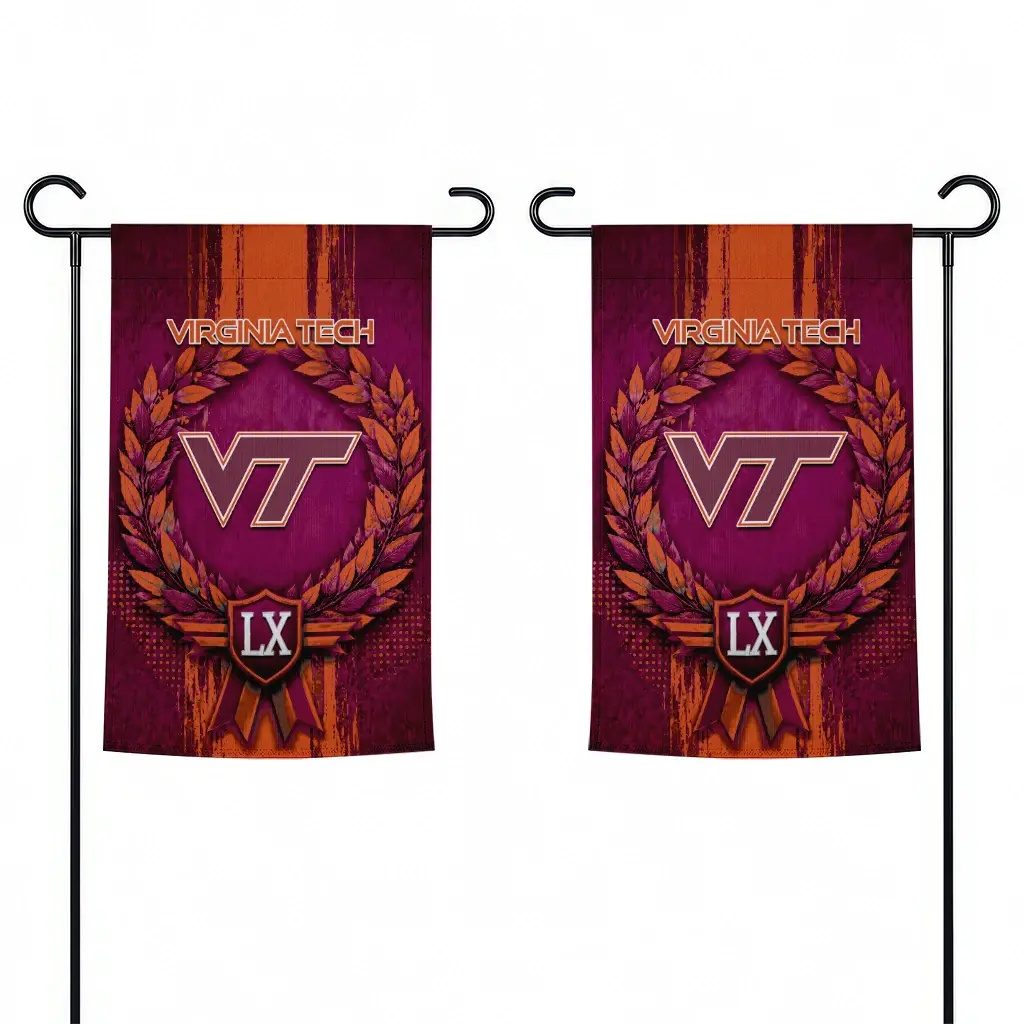 Virginia Tech Hokies Garden Flag Customized Laurel Wreath Maroon Fashion Forward Virginia Tech Hokies Garden Flag Customized Laurel Wreath Maroon Fashion Forward