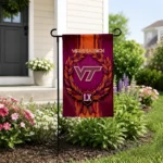 Virginia Tech Hokies Garden Flag Customized Laurel Wreath Maroon Best Selling