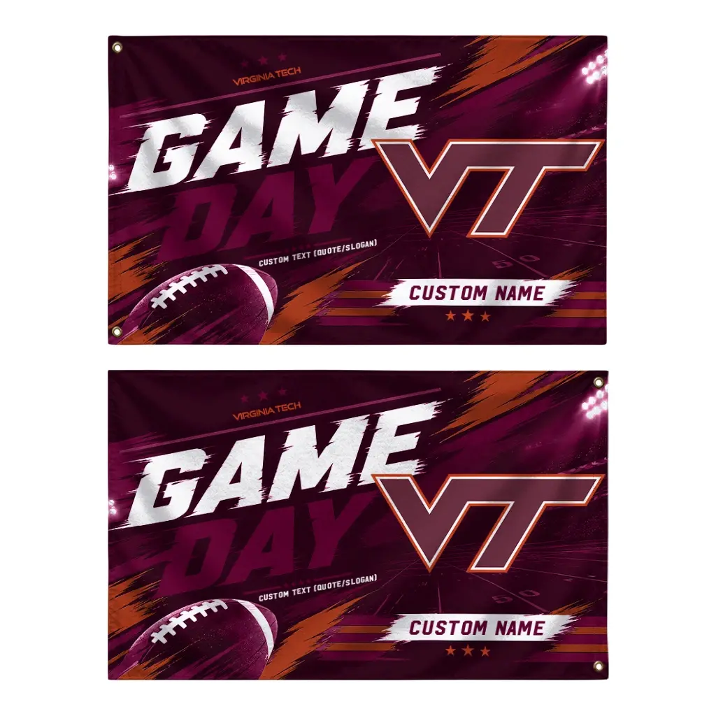Virginia Tech Hokies House Flag Custom Action Streaks Maroon Fashion Forward Virginia Tech Hokies House Flag Custom Action Streaks Maroon Fashion Forward